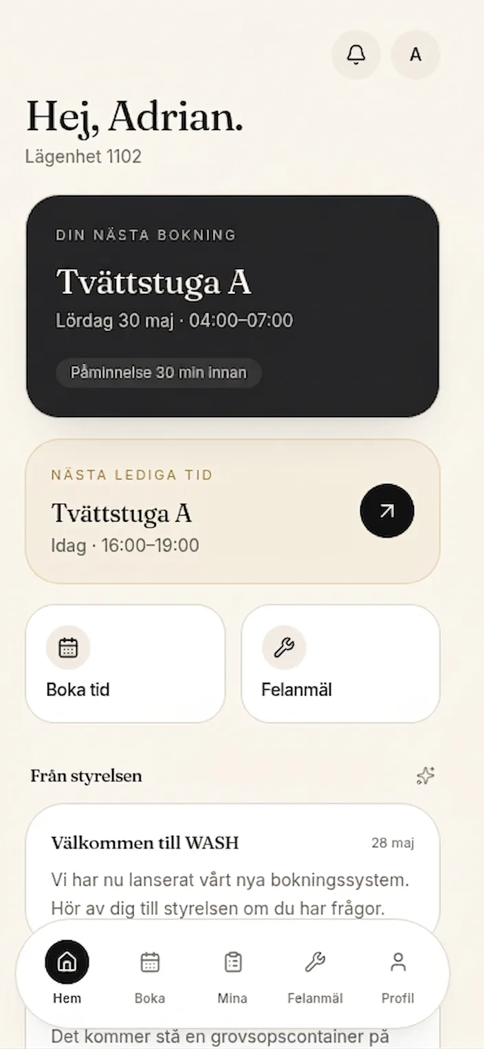 WASH-appens startsida